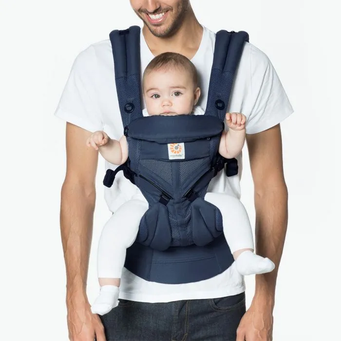 [1 year local warranty] Ergobaby Omni 360 Cool Air Mesh Baby Carrier - Midnight Blue