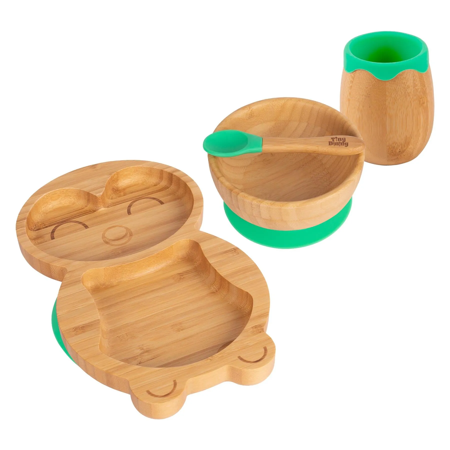 4pc Pickles the Penguin Bamboo Suction toddler, child and Baby Feeding Set