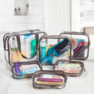 6-Piece PVC Cosmetic Makeup Bag Set, Clear