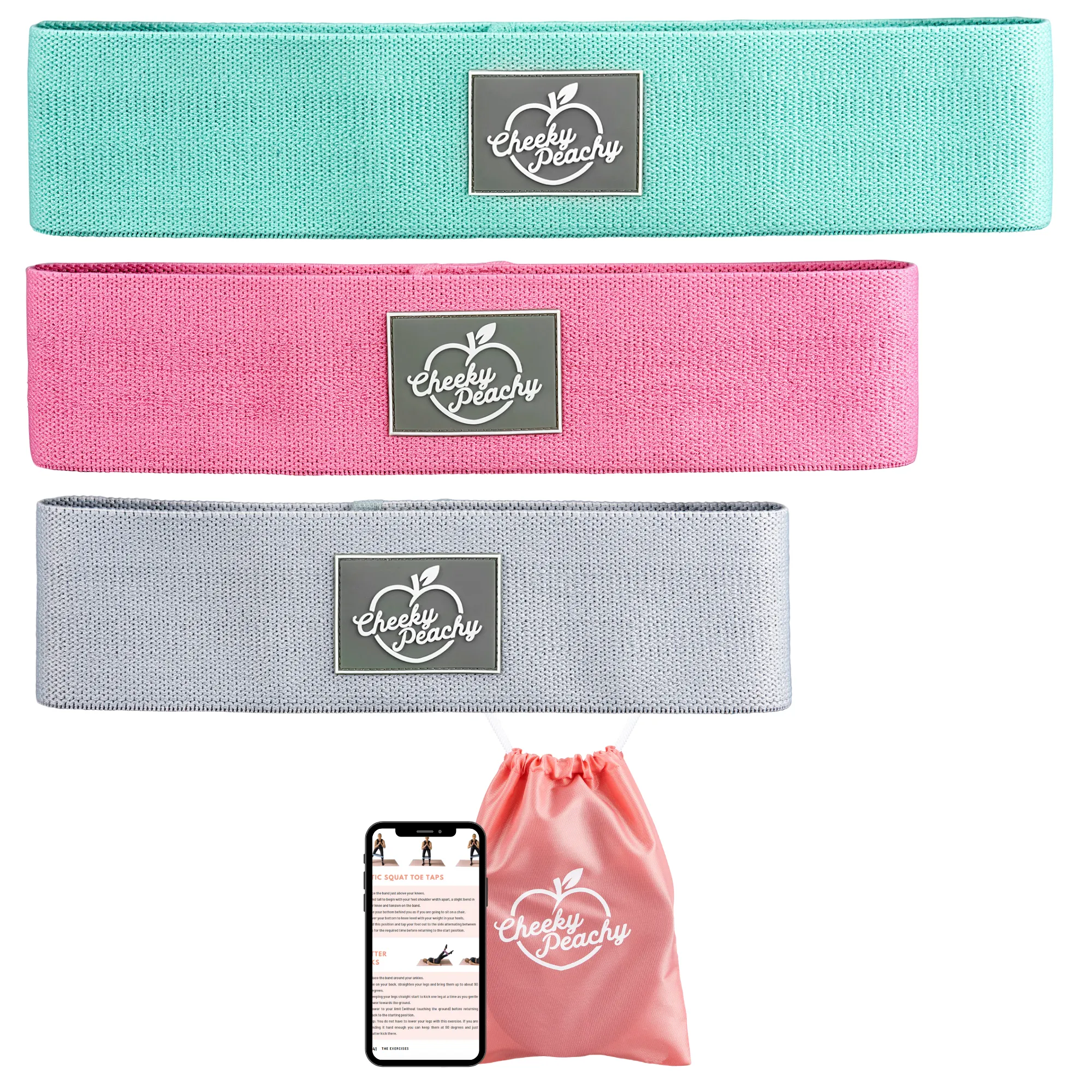 Advanced Fabric Resistance Booty Band Bundle (Gym & Home Workouts)   FREE Workout eBook