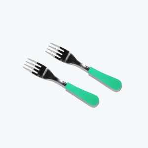 Avanchy Stainless Steel Baby Forks - Pack of 2 - Green