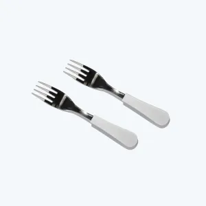 Avanchy Stainless Steel Baby Forks - Pack of 2 - White