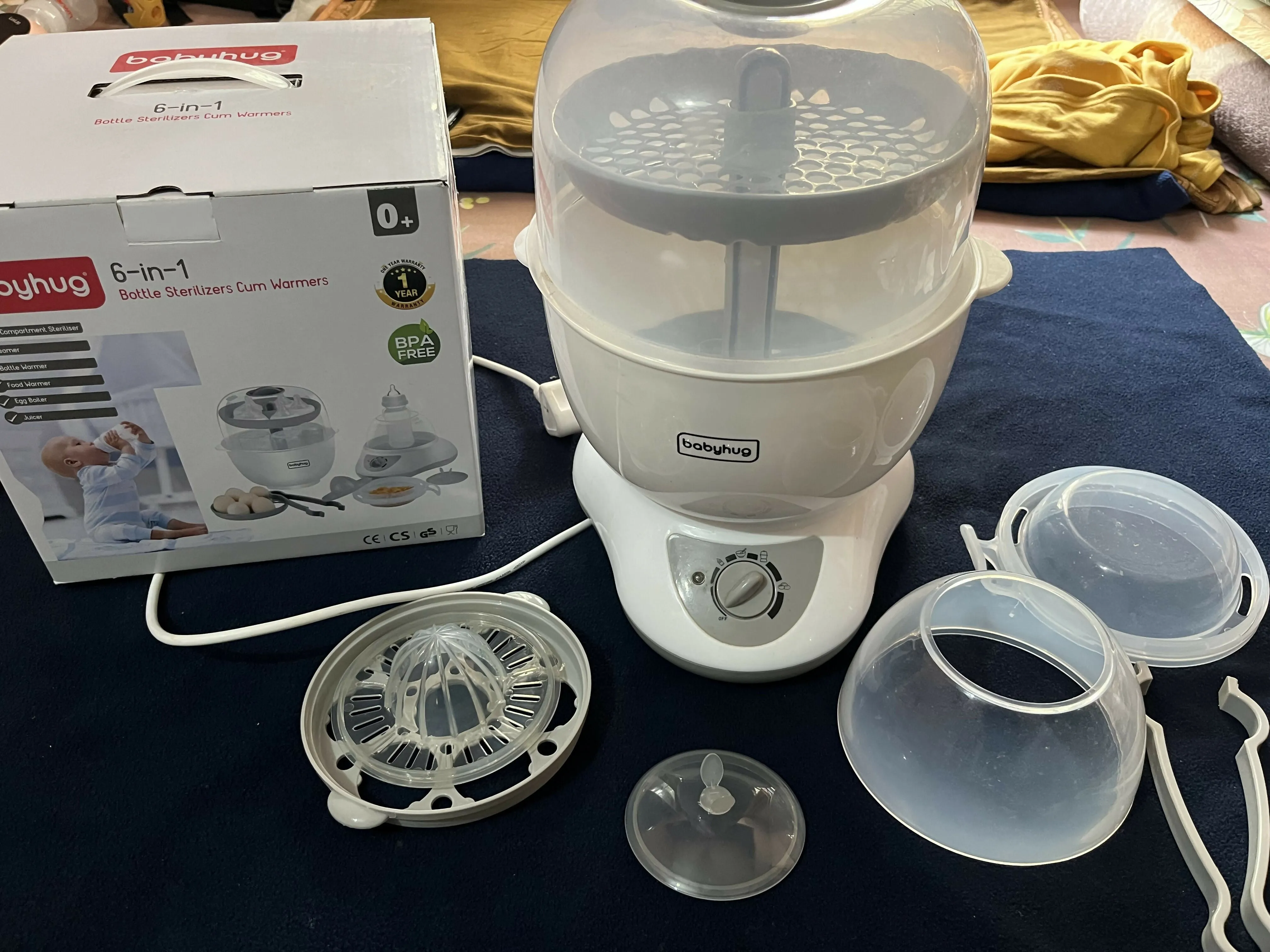 BABYHUG 6-in-1 bottle sterilizer cum warmer