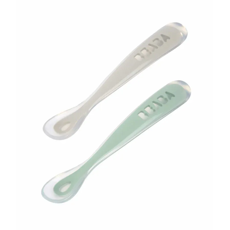 Beaba Baby First Foods - Travel Set of 2 - Cloud/Sage