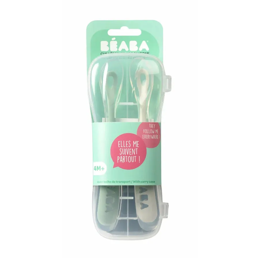 Beaba Baby First Foods - Travel Set of 2 - Cloud/Sage