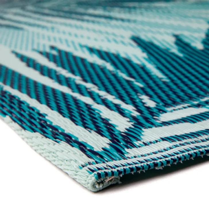 Botanica Blue Recycled Plastic Outdoor Rug