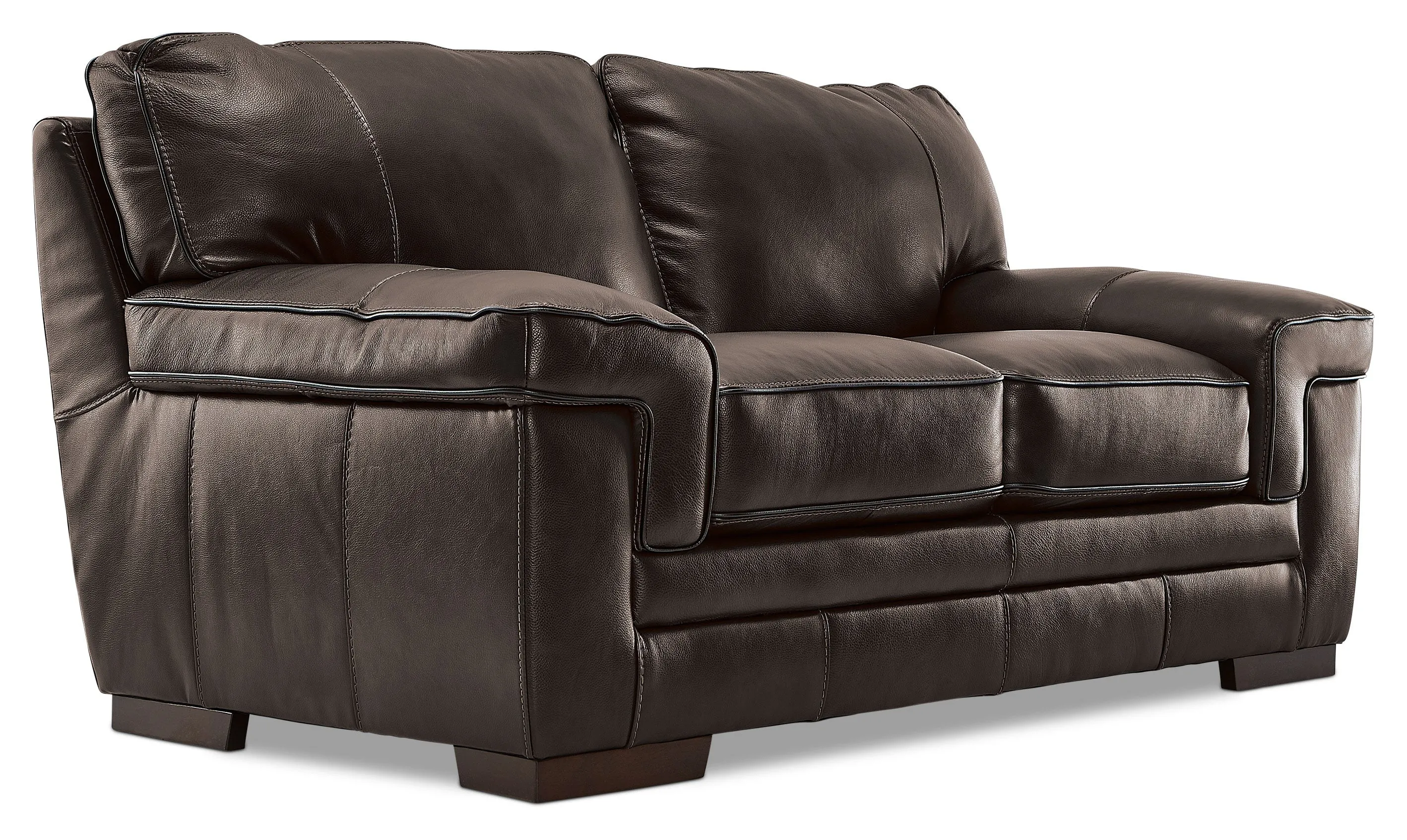 Colton Genuine Leather Sofa and Loveseat Set - Hazelnut