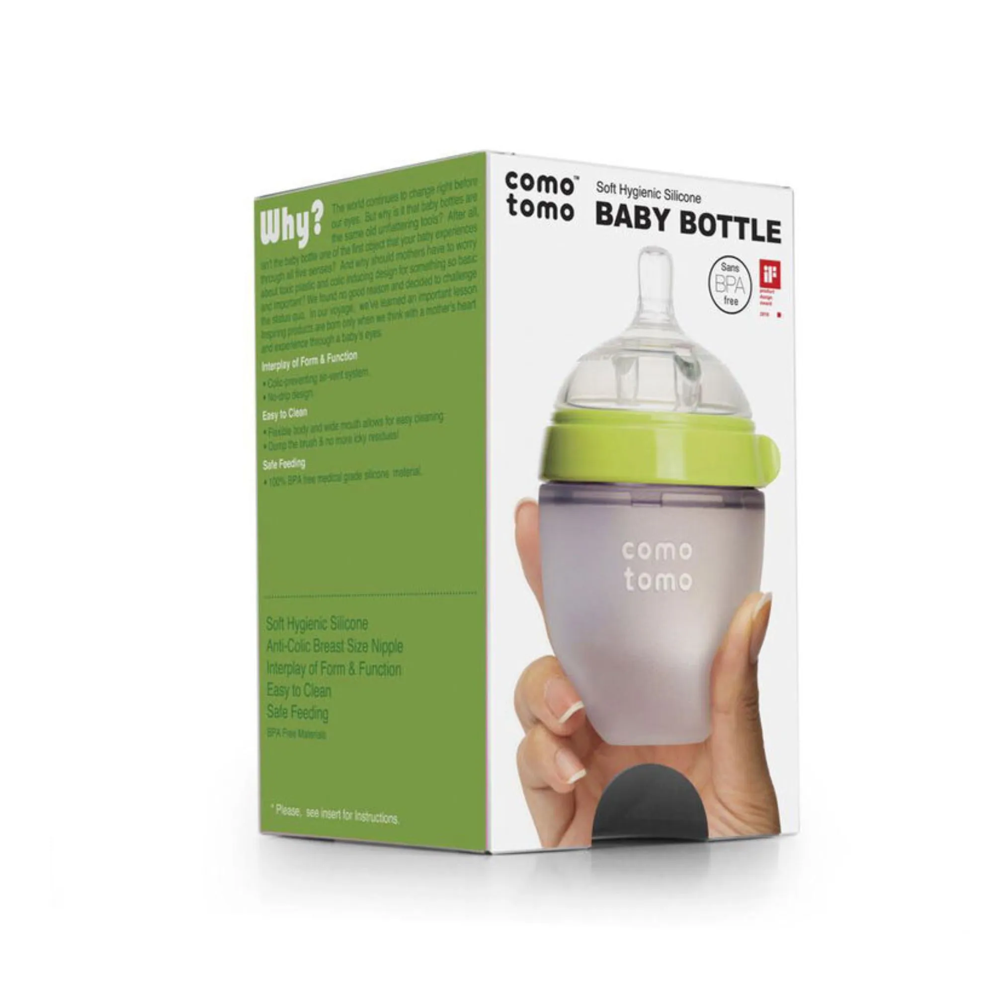 COMOTOMO Silicone Baby Bottle 150ml - Green