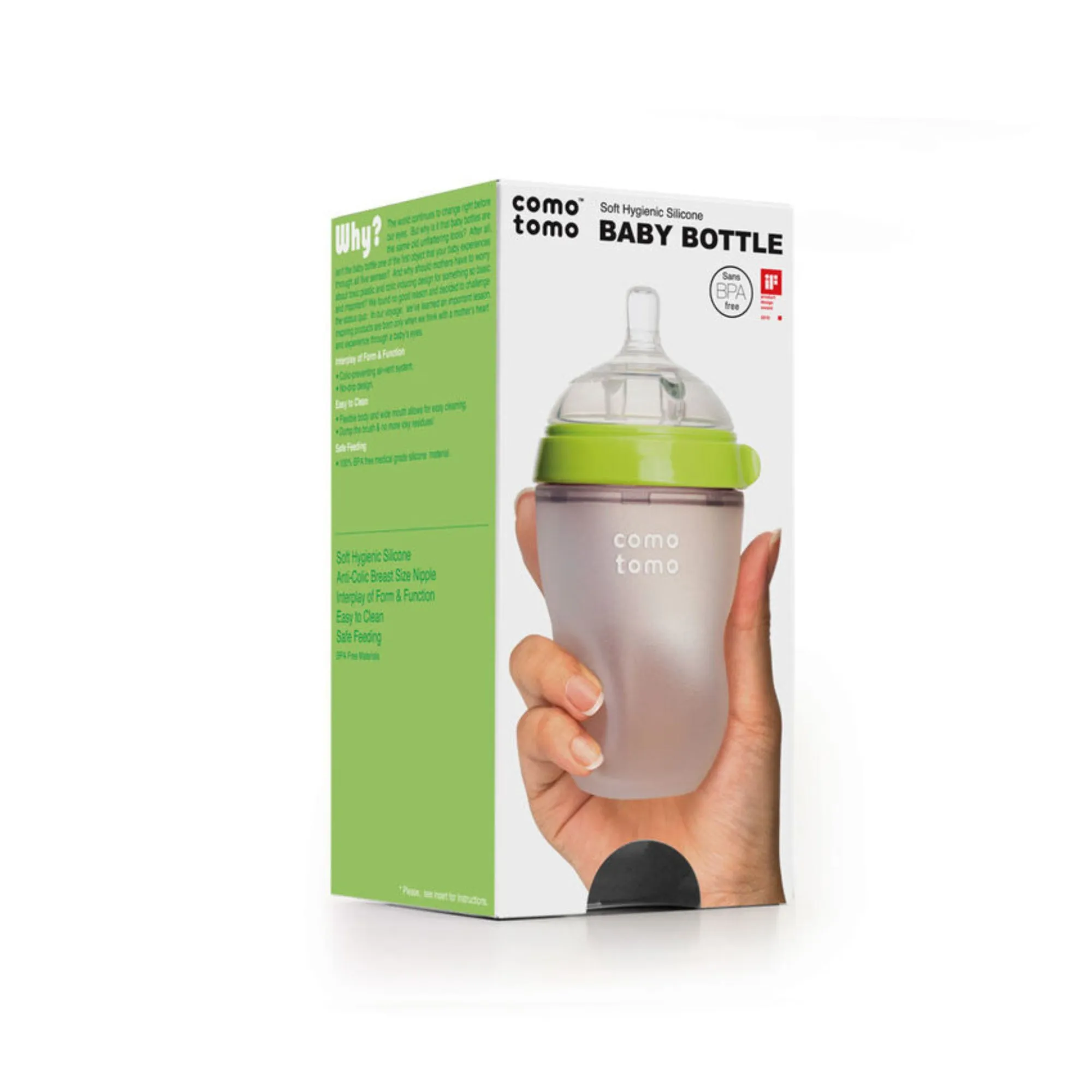 COMOTOMO Silicone Baby Bottle 250ml - Green