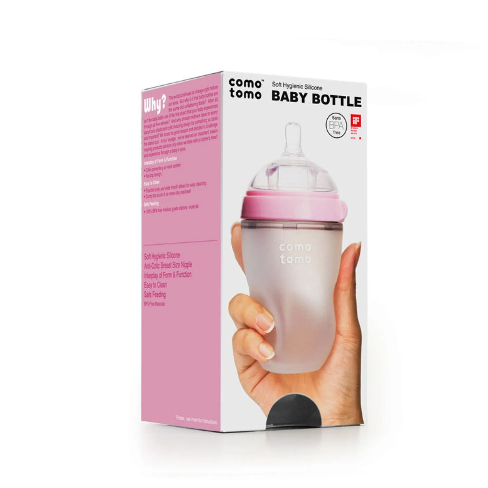 COMOTOMO Silicone Baby Bottle 250ml - Pink