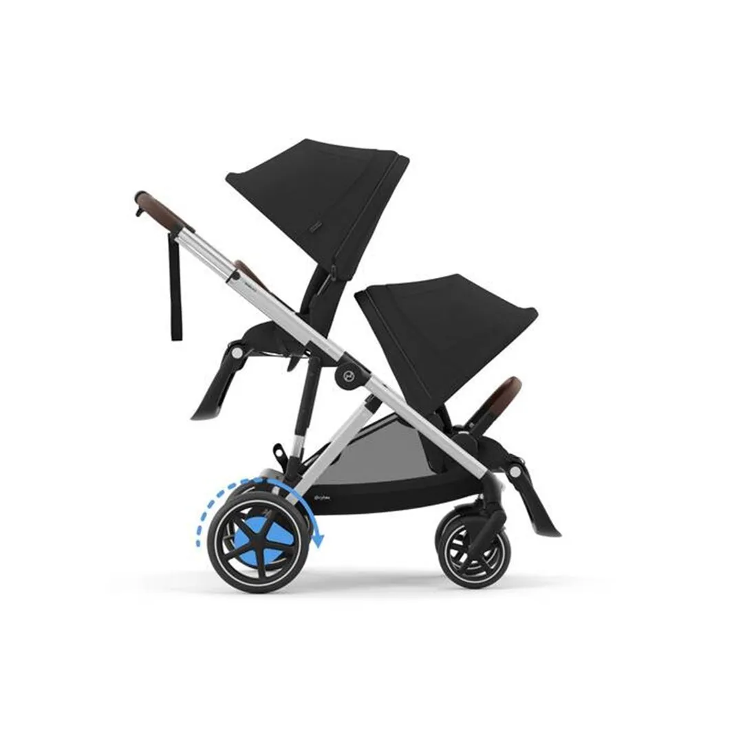 Cybex E - Gazelle S Stroller - Silver Frame/ Moon Black Seat