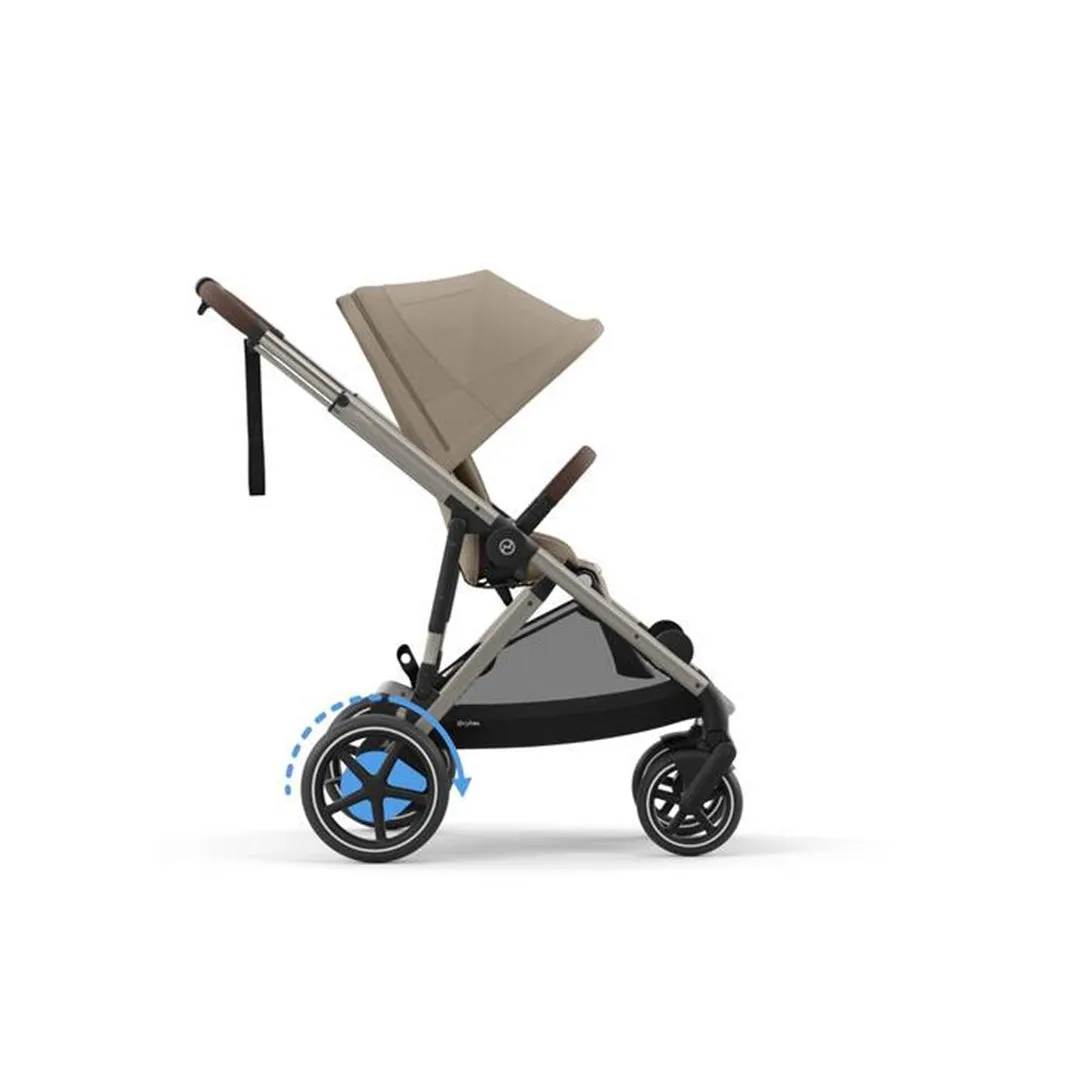 Cybex E - Gazelle S Stroller - Taupe Frame/ Almond Beige Seat