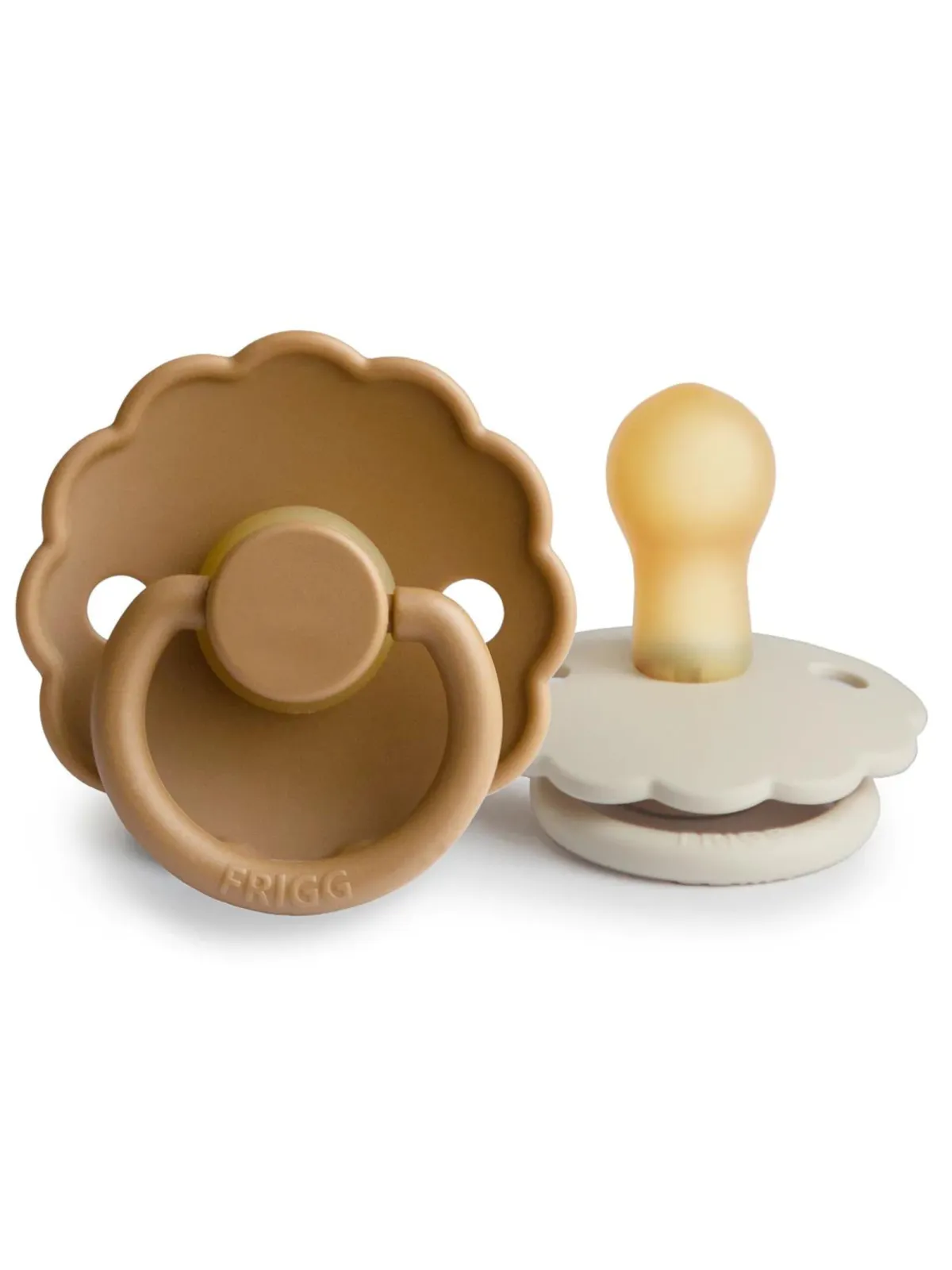 Daisy Natural Rubber Pacifier 2-Pack, Cream/Cappuccino