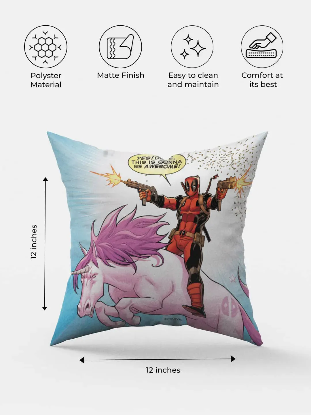 Deadpool Unicorn Square Pillow