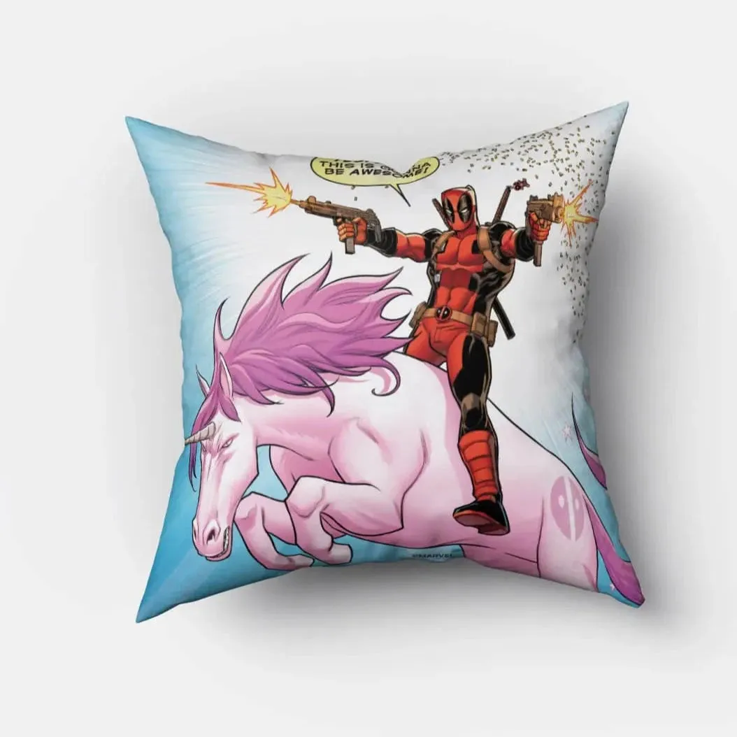 Deadpool Unicorn Square Pillow