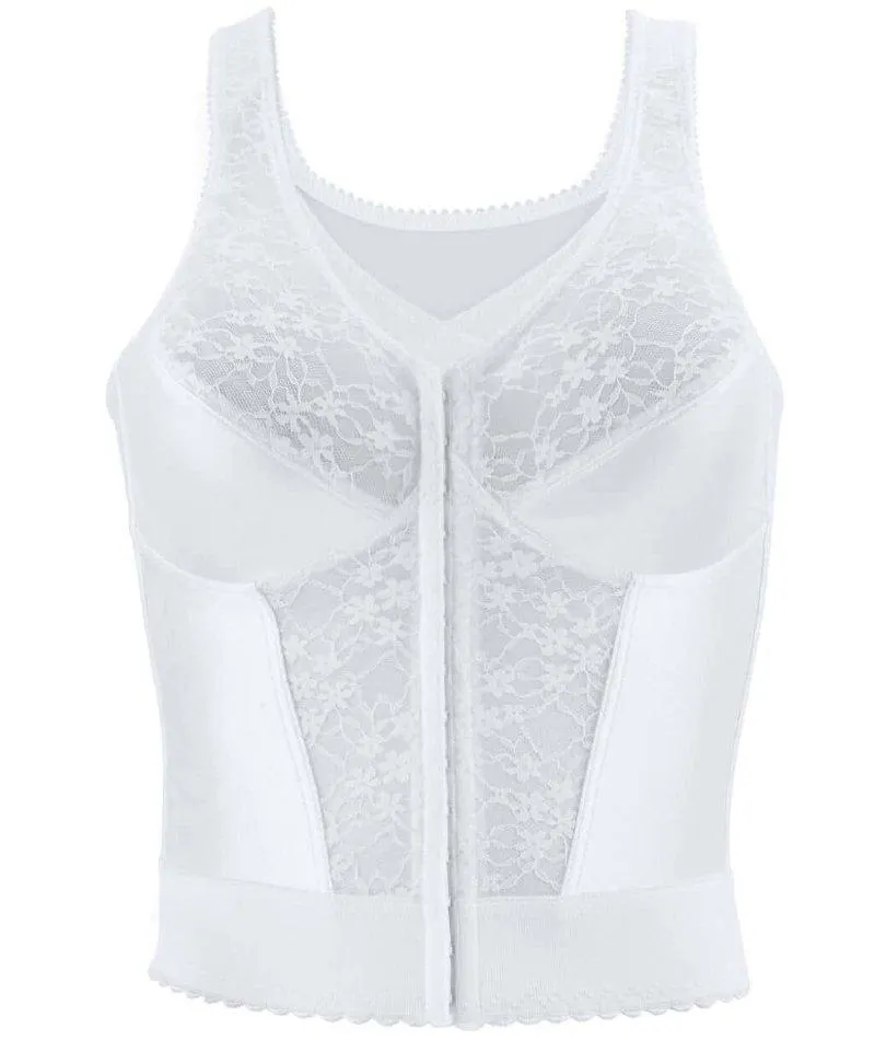 Exquisite Form Fully Front Close Wire-Free Longline Posture With Lace Bra - White