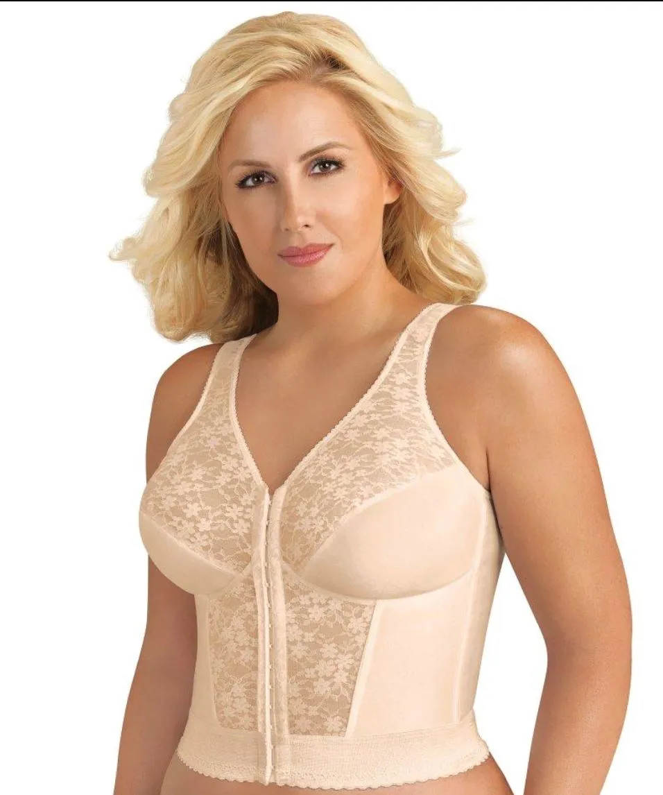 Exquisite Form Fully Front Close Wire-Free Longline Posture With Lace Bra - White