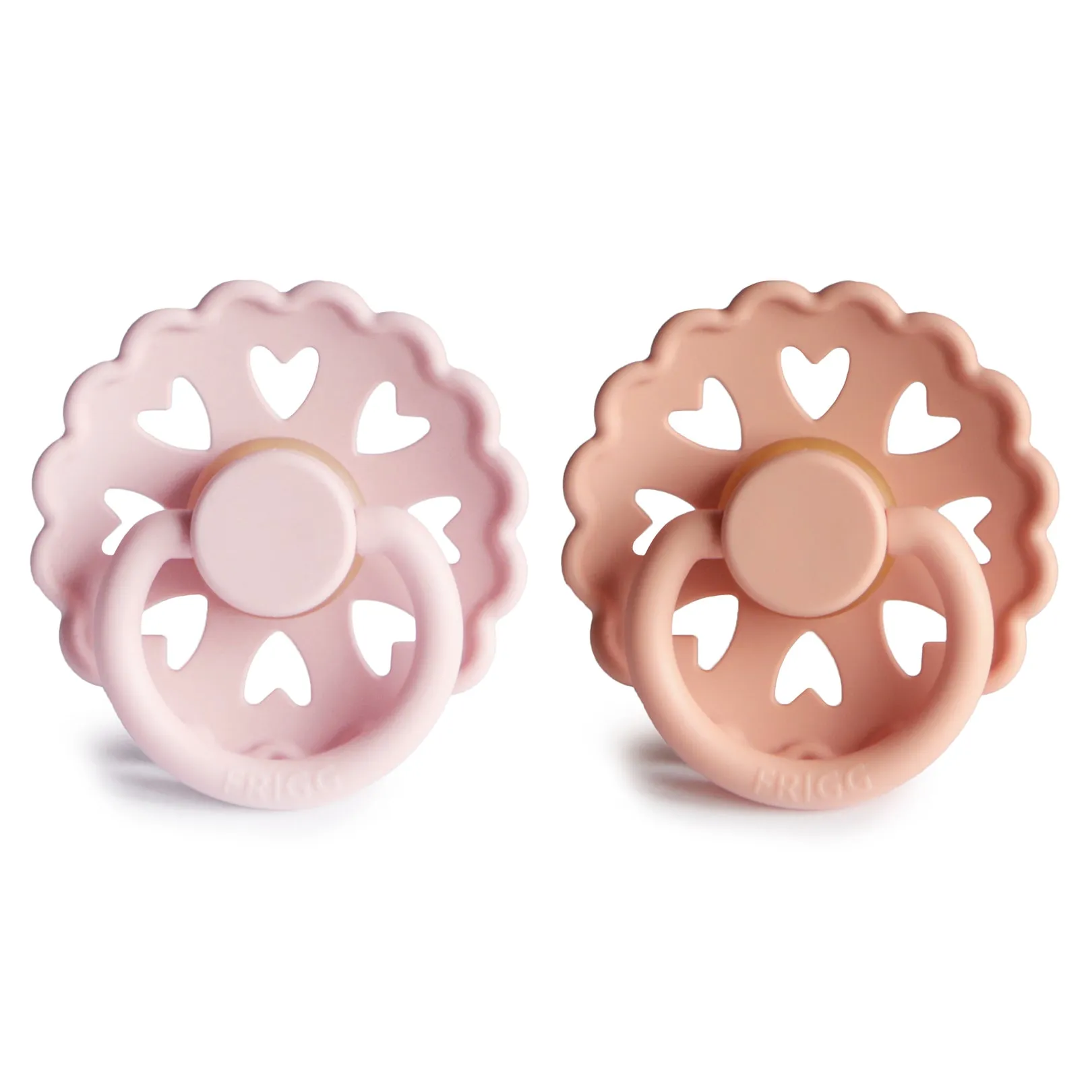 FRIGG Anderson Fairytale Natural Rubber Baby Pacifier - White Lilac/Pretty in Peach