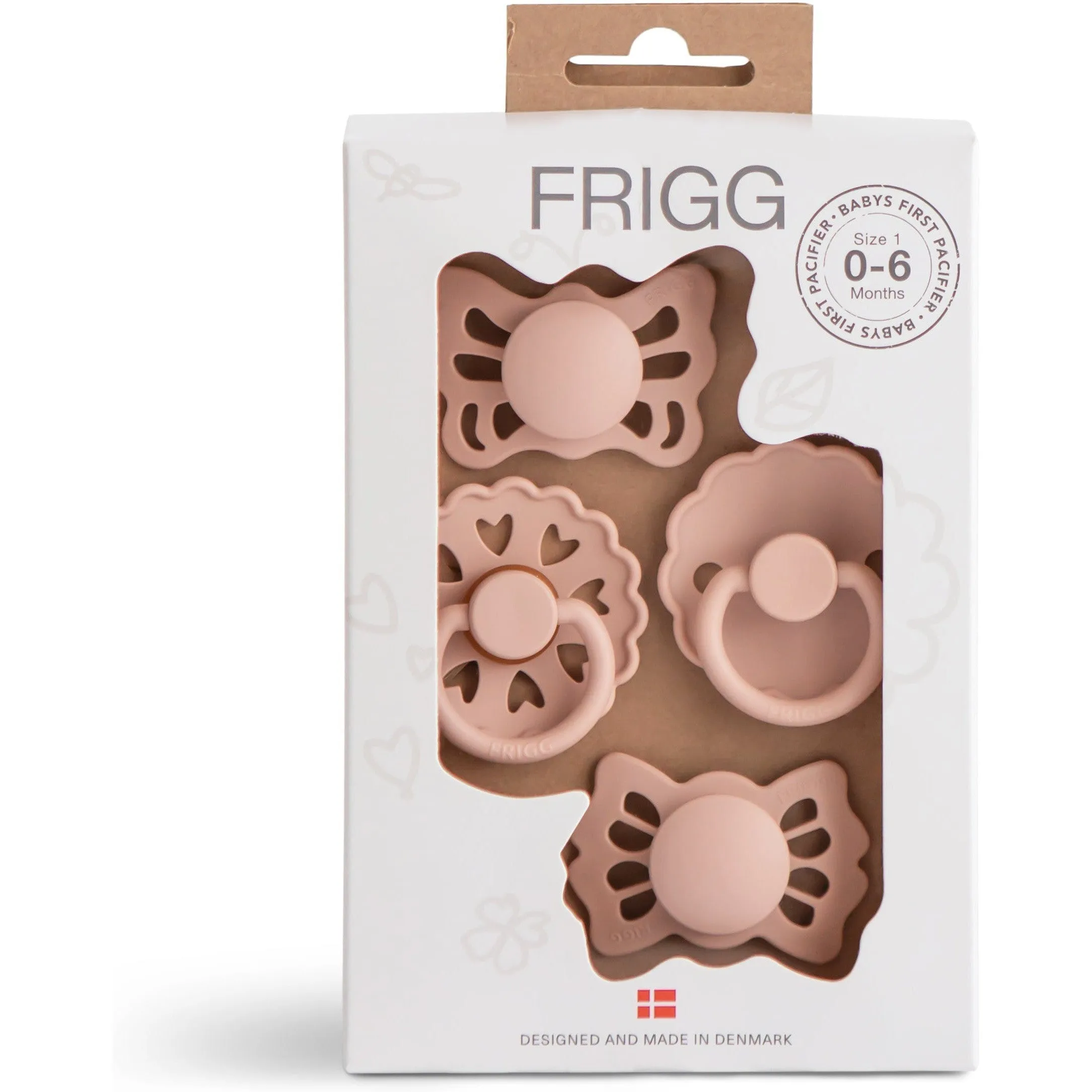 FRIGG Baby's First Pacifier Floral Heart (Blush) 4-Pack