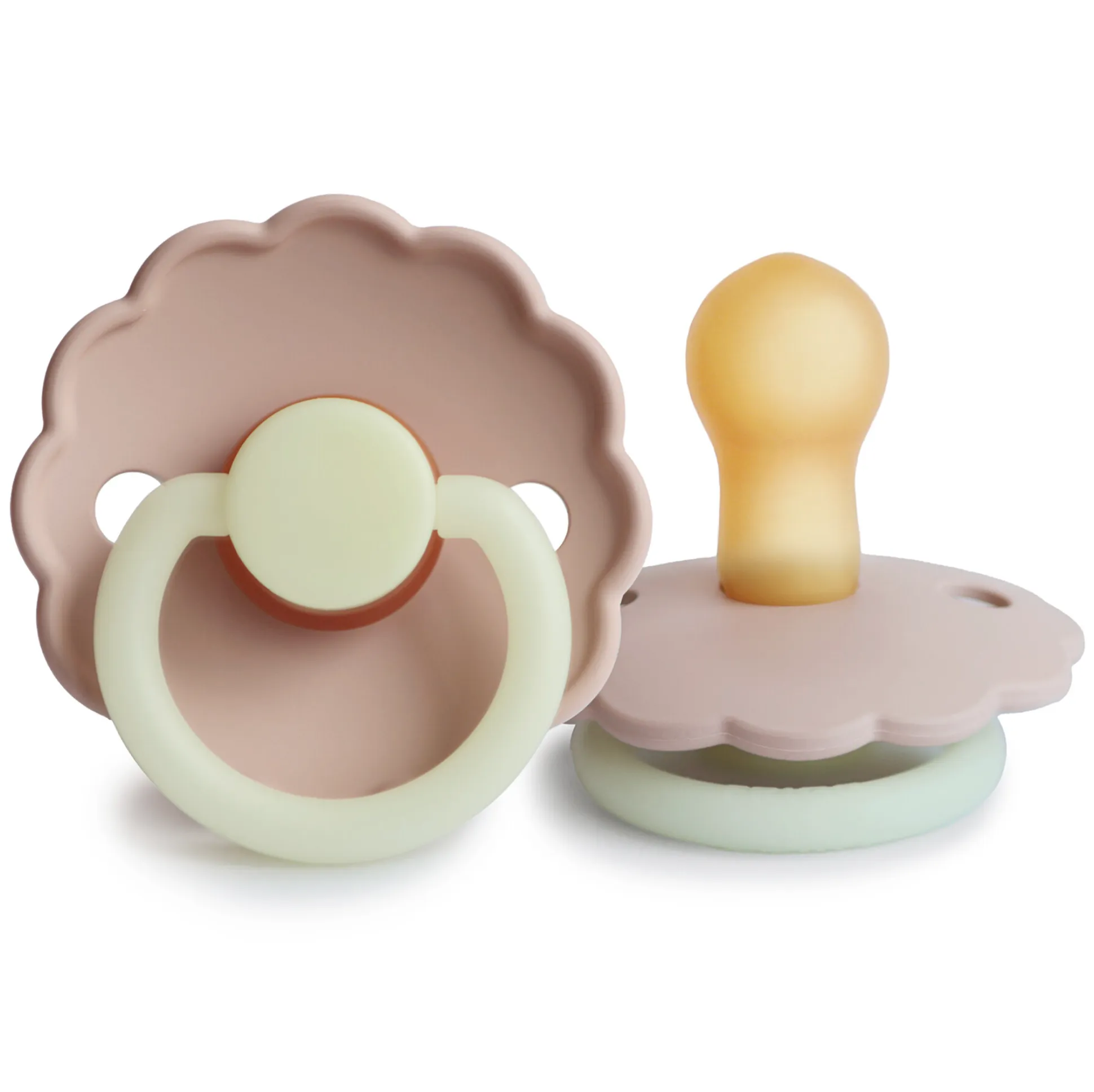 FRIGG Daisy Latex Baby Pacifier 2-Pack Blush Night/Blush