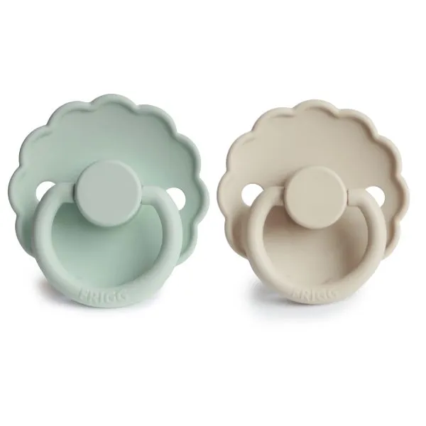 FRIGG Daisy Silicone Baby Pacifier (Seafoam / Cream)