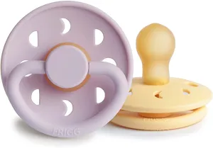 FRIGG Moon Phase Natural Rubber Pacifier - Soft Lilac/Daffodil