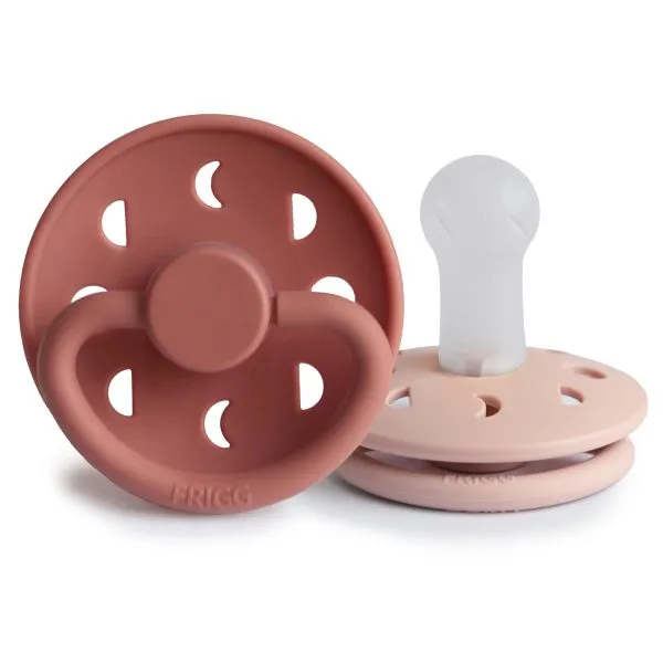 FRIGG Moon Silicone Baby Pacifier (Blush / Powder Blush)