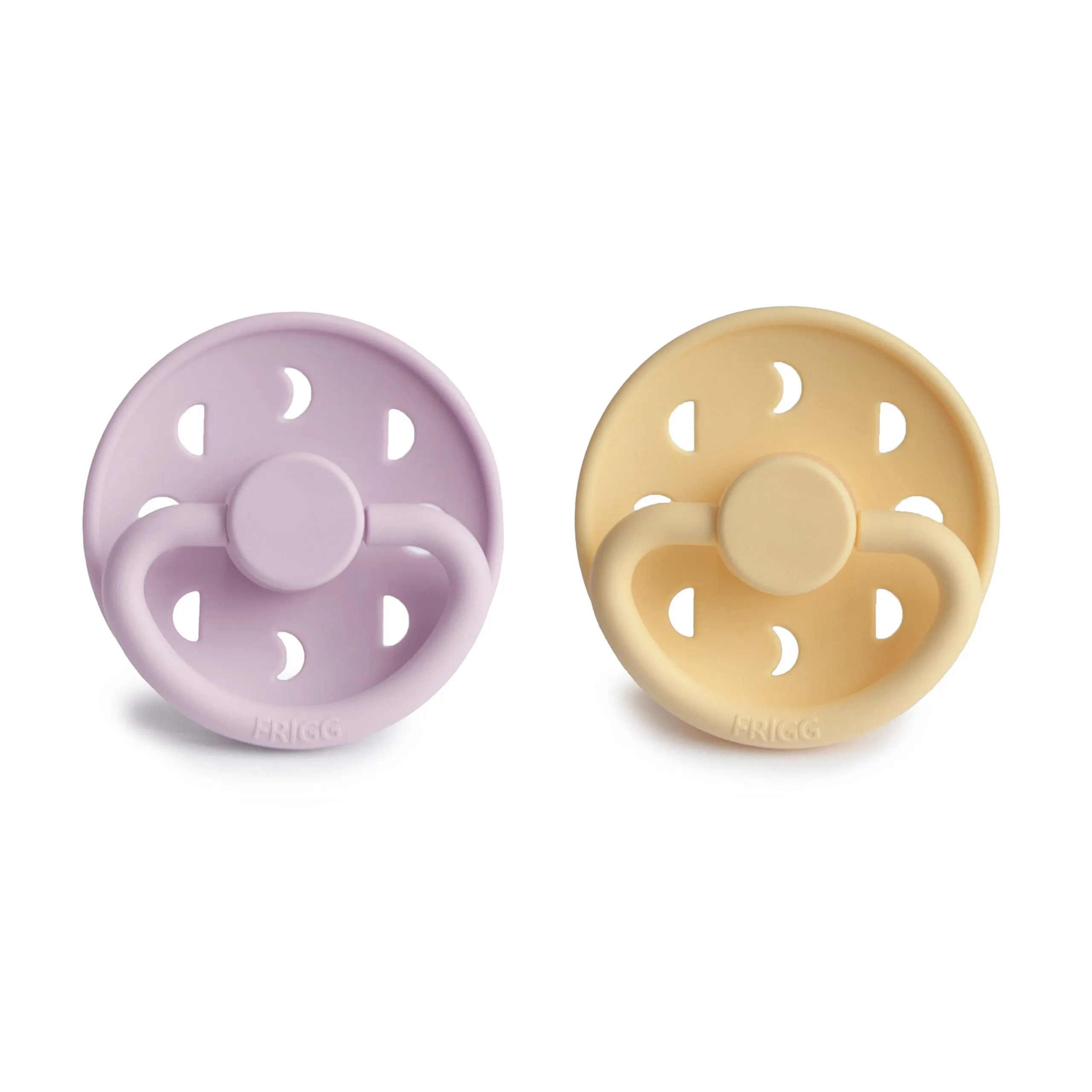 FRIGG Moon Silicone Baby Pacifier (Soft Lilac / Daffodil)