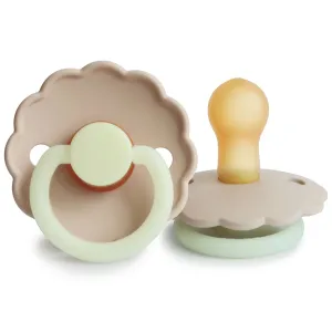 FRIGG Natural Rubber Pacifier 2 PACK - Daisy Croissant Night