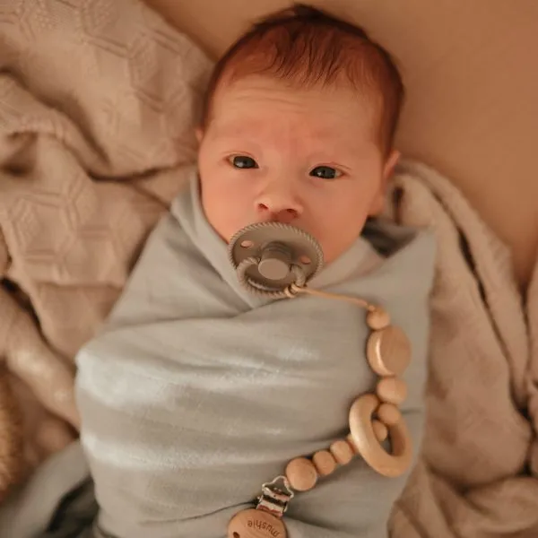 FRIGG Rope Silicone Baby Pacifier (Sage / Croissant)