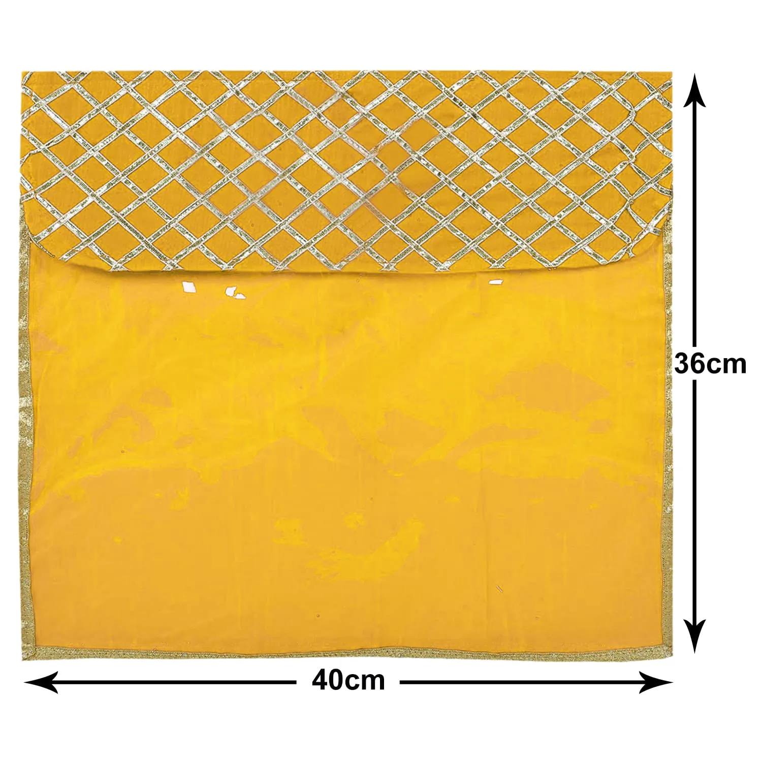 Heart Home Seamless lattice Design Satin Foldable, Lightweigth Single Saree Cover/Organiser For Wardrobe With Transparent Top- Pack of 6 (Yellow)-50HH01335