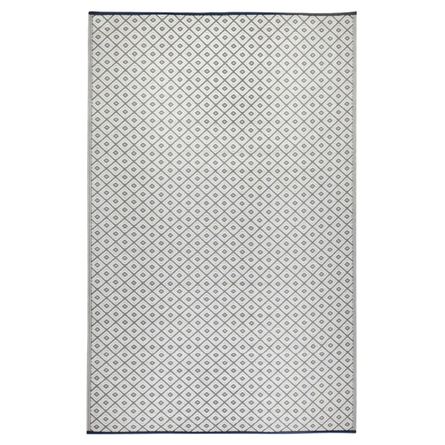 Kimberley Grey and White Diamond Recycled Plastic Outdoor Rug