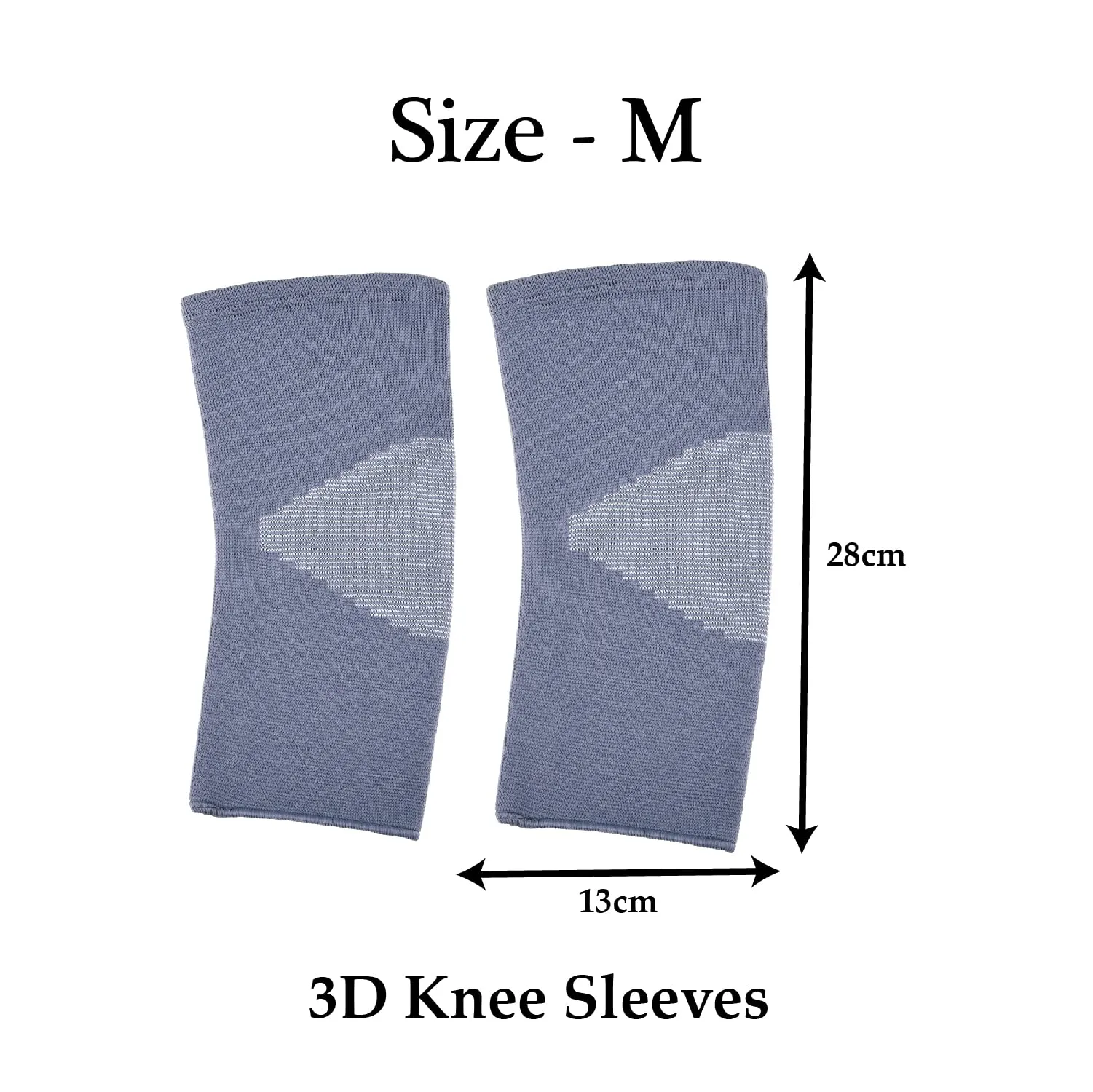 Kuber Industries 3D Knee Cap | Cotton Knee Sleeves |Sleeves For Joint Pain | Sleeves For Arthritis Relief | Unisex Knee Wraps | Knee Bands | Size-M | 1 Pair | Gray & White