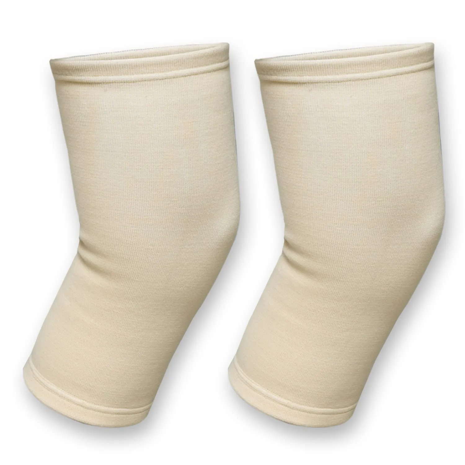 Kuber Industries Knee Cap | Cotton 4 Way Compression Knee Sleeves |Sleeves For Joint Pain | Sleeves For Arthritis Relief | Unisex Knee Wraps | Knee Bands |Size-L|1 Pair|Cream