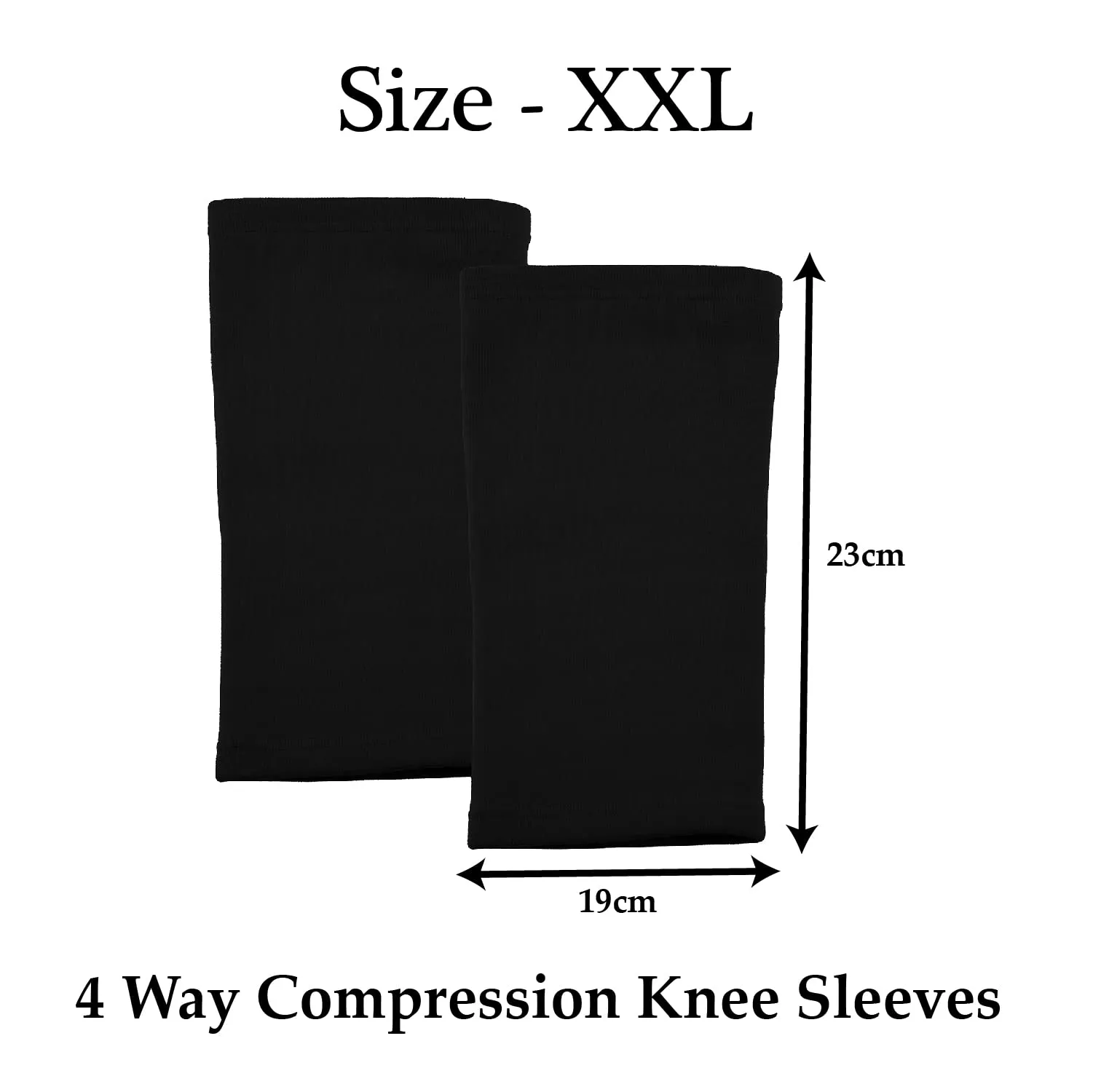 Kuber Industries Knee Cap | Cotton 4 Way Compression Knee Sleeves |Sleeves For Joint Pain | Sleeves For Arthritis Relief | Unisex Knee Wraps | Knee Bands |Size-XXL|1 Pair|Black