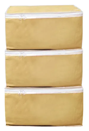 Kuber Industries Non Woven Petticoat Cover-Pack of 3 (Brown)-HS_38_KUBMART21700