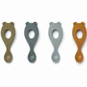 Liewood Liva Silicone Spoon 4-Pack Blue Multi Mix