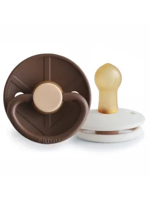 Little Viking Natural Rubber Pacifier 2-Pack, Cocoa/Cream