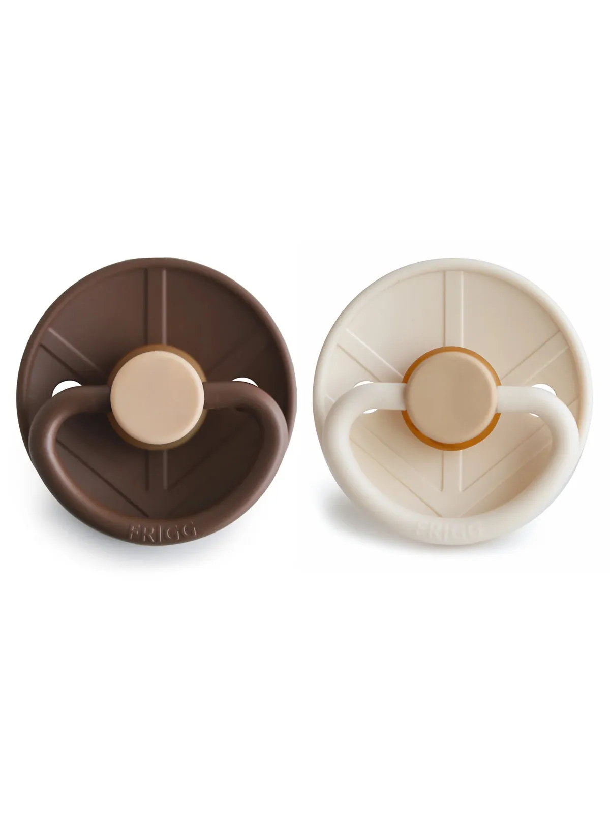 Little Viking Natural Rubber Pacifier 2-Pack, Cocoa/Cream