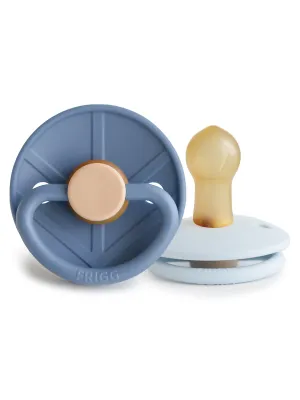 Little Viking Natural Rubber Pacifier 2-Pack, Ocean View/Powder Blue