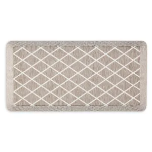 Martha Stewart Miles Modern Diamond Anti-Fatigue Air-Infused Kitchen Mat, Coffee Brown, 19.6"x39"