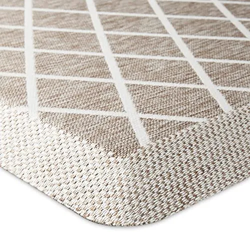 Martha Stewart Miles Modern Diamond Anti-Fatigue Air-Infused Kitchen Mat, Coffee Brown, 19.6"x39"