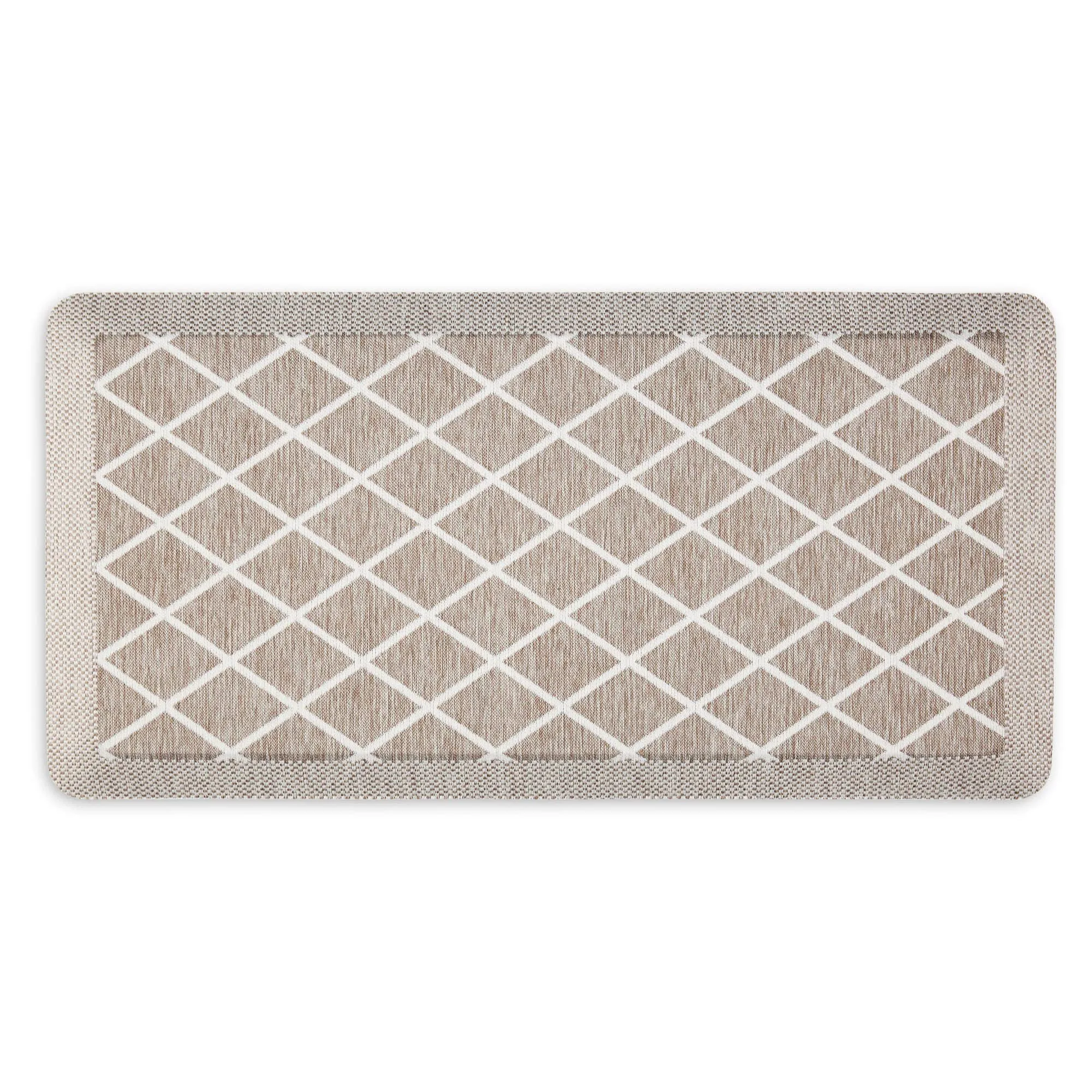 Martha Stewart Miles Modern Diamond Anti-Fatigue Air-Infused Kitchen Mat, Coffee Brown, 19.6"x39"