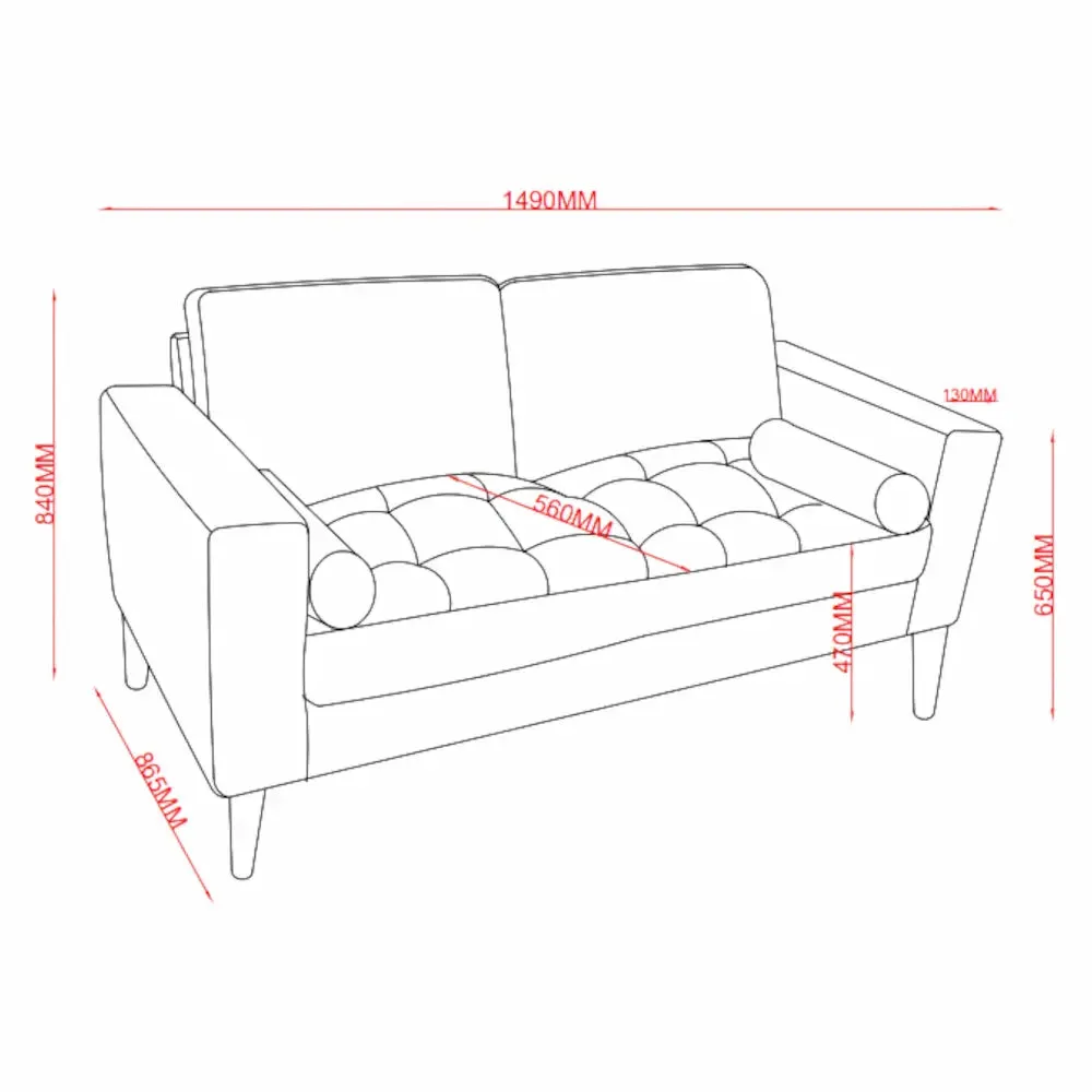 Metro 2 Seater Couch Beige