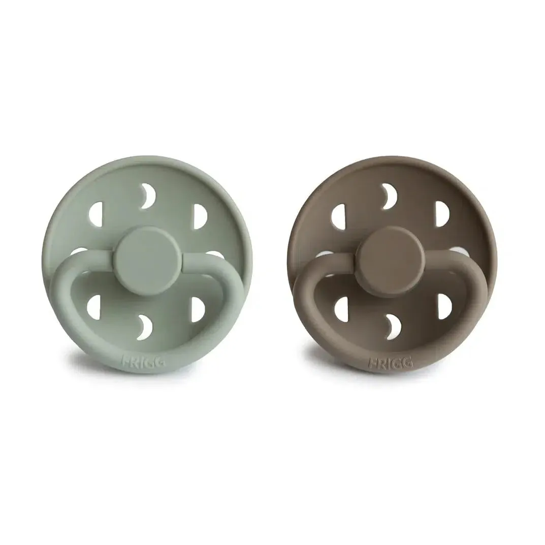 Mushie - FRIGG Moon Silicone Pacifier 2-Pack - Sage   Portobello