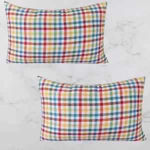 NADEEM'S World Organic Cotton Kapas Filled Firm Medium Pillows, 16x24 inches, Pack of 2, Multicolour