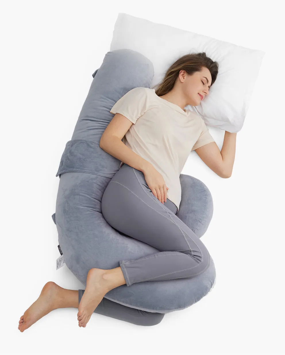 Original F Shaped Pregnancy Pillows with Adjustable Wedge Pillow