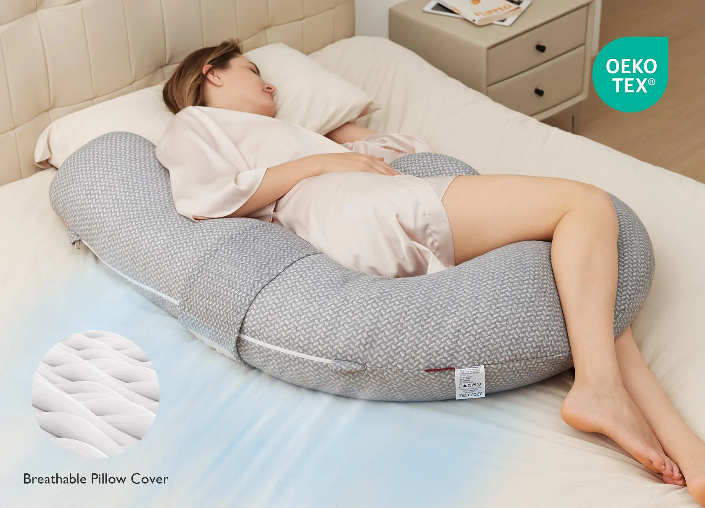 Original F Shaped Pregnancy Pillows with Adjustable Wedge Pillow