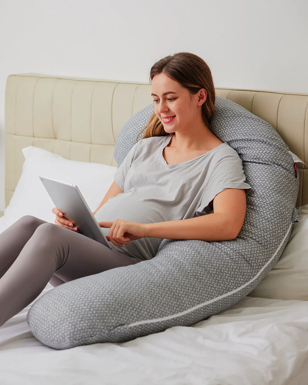 Original F Shaped Pregnancy Pillows with Adjustable Wedge Pillow