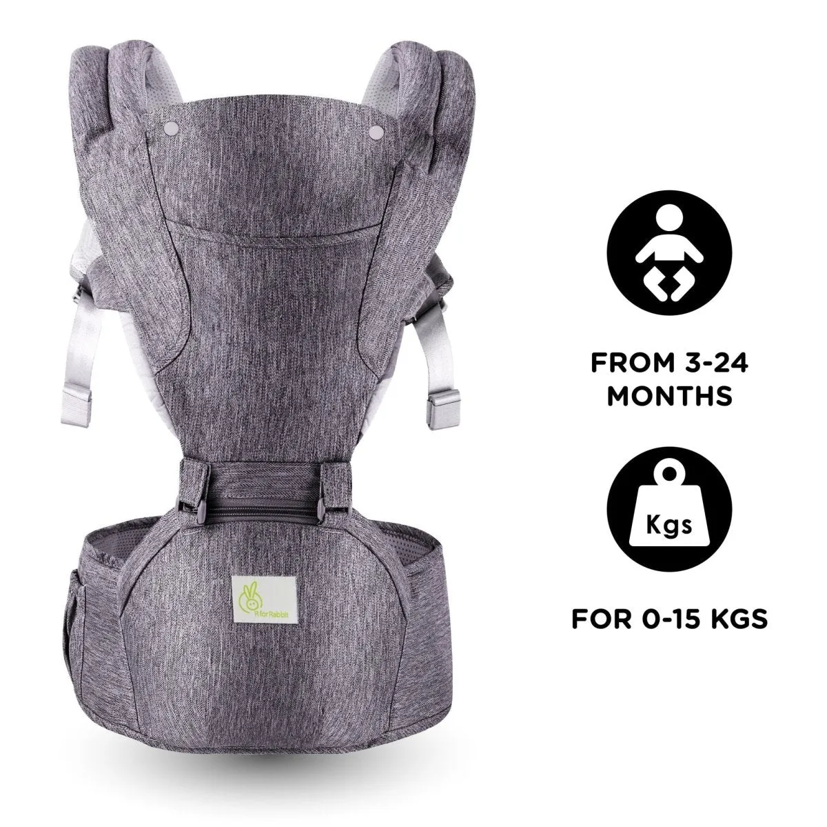 R For Rabbit Upsy Daisy Cool Baby Carriers Grey